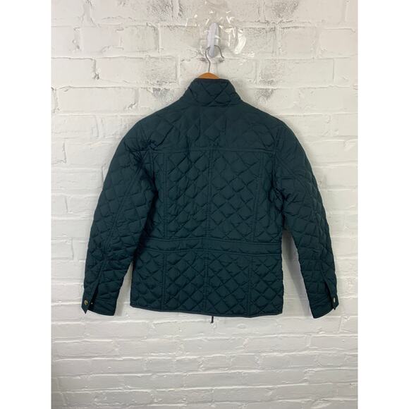 J. Crew Women's Full Zip Quilted Puffer Jacket Long Sleeves Green Size XS - Picture 2 of 4